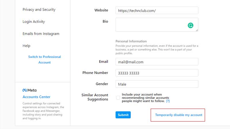 Instagram Disable Account Fix
