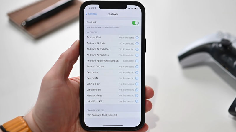 bluetooth settings in iphone to connect ps5 controller
