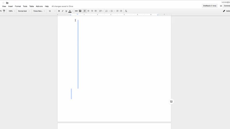 delete a page in google docs