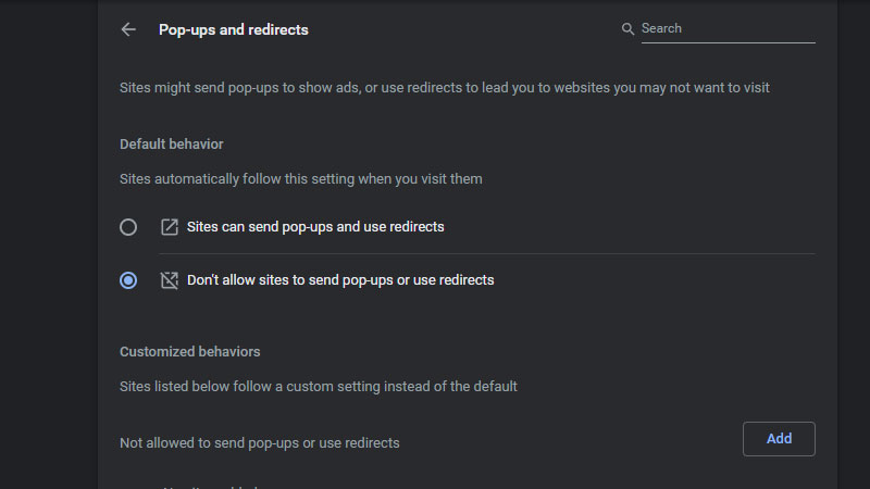 enable or disable pop ups in google chrome on mac