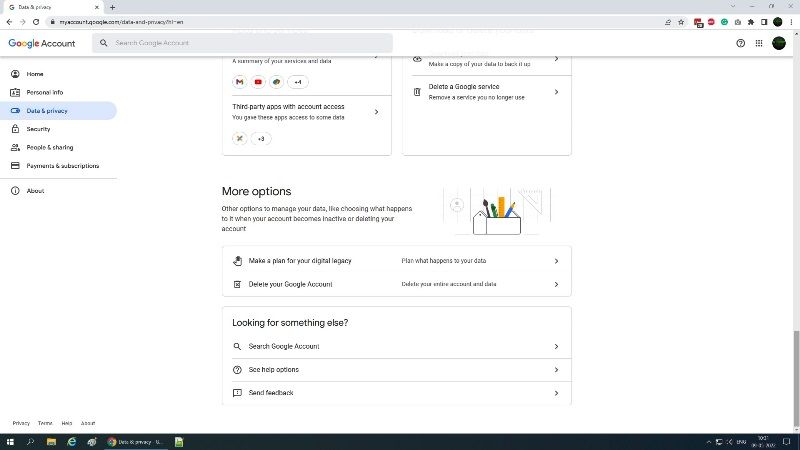 how to delete a google account