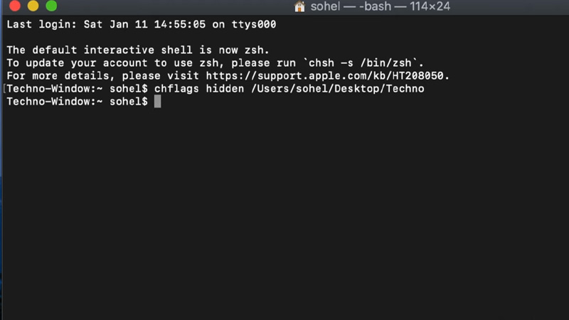 how to hide files on mac using terminal