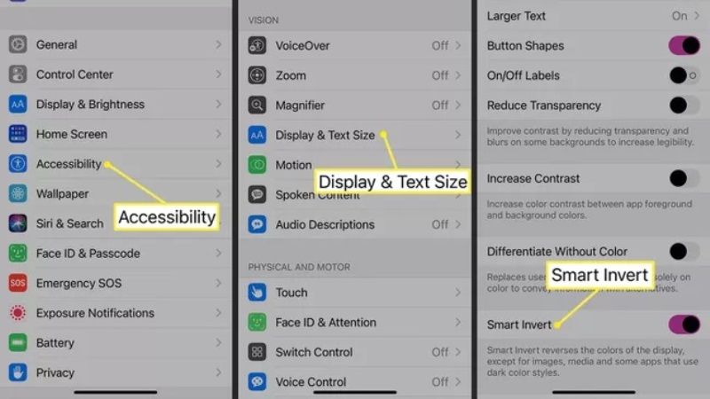 invert colors on iphone in ios 15