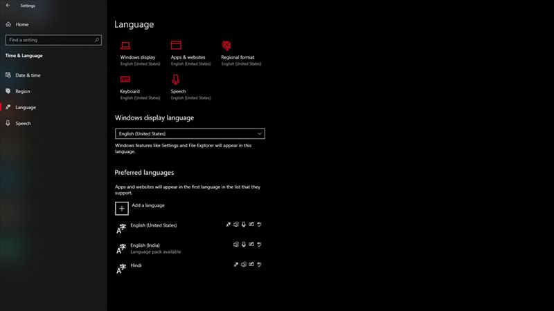 language settings for changing default language in windows 10 and 11