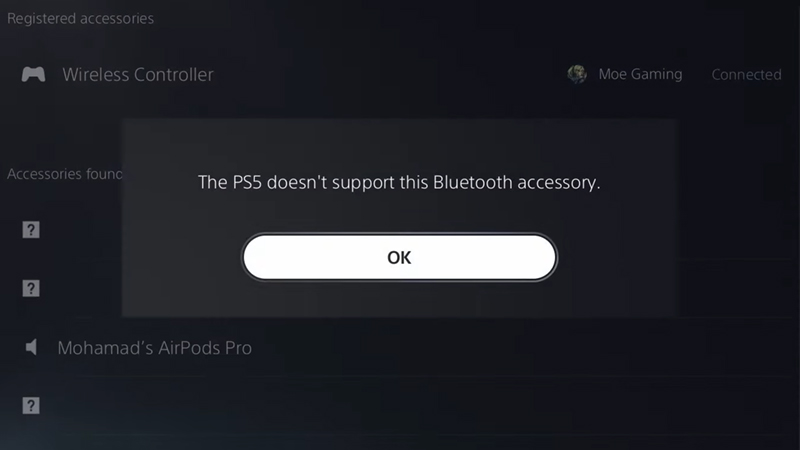 ps5 does not support bluetooth audio devices by default