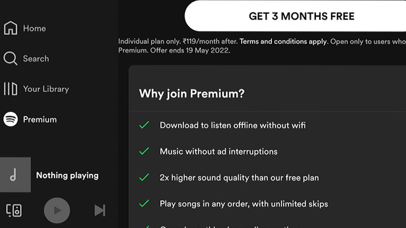 spotify premium plan for free
