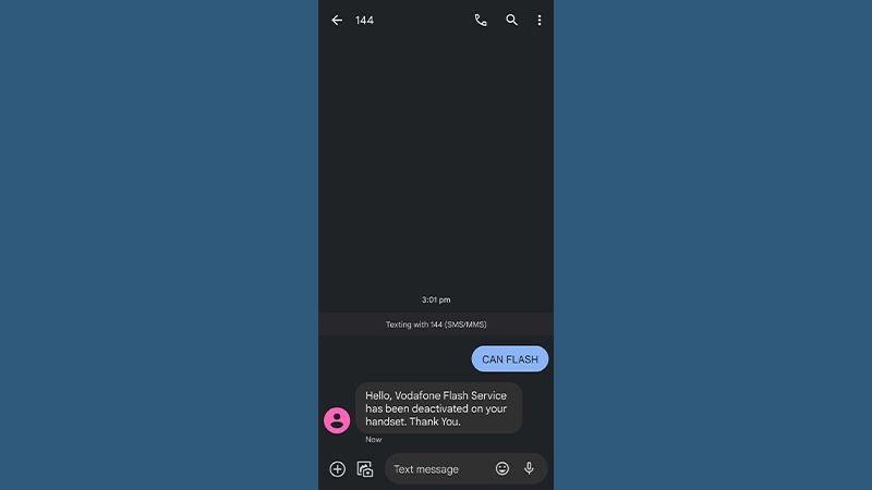 stop flash messages for vodafone idea