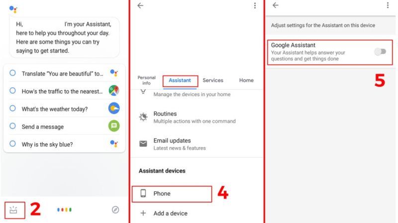 turn off google assistant
