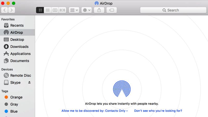 turn on airdrop on macbook pro