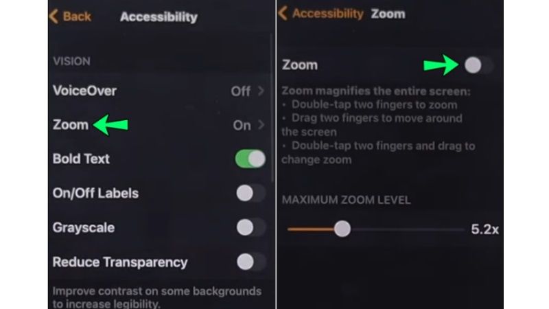 unzoom on an apple watch
