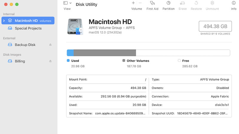 use disk utility to repair corrupted ssd in mac