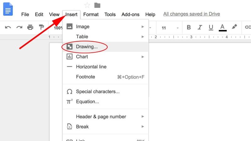add a text box in google docs