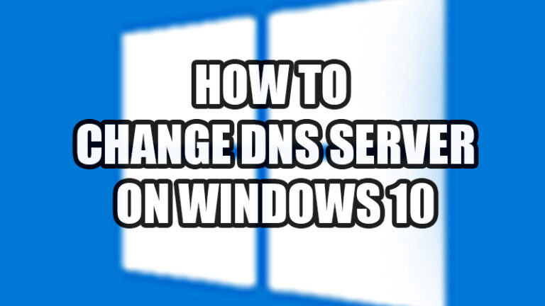 change-dns-server-windows-10