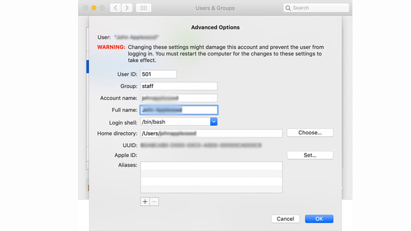 changing admin name