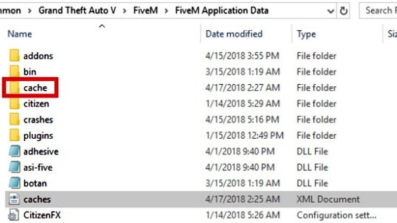 clear fivem cache