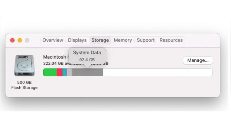clear system data storage on macos monterey