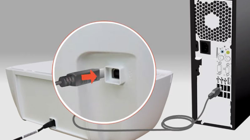 connecting usb to printer