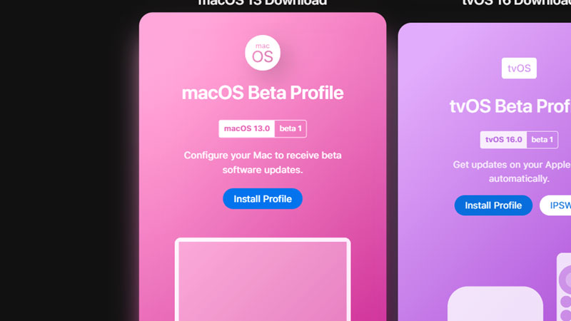 Download macOS 13 Ventura Beta Profile