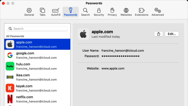 find saved passwords on macos monterey