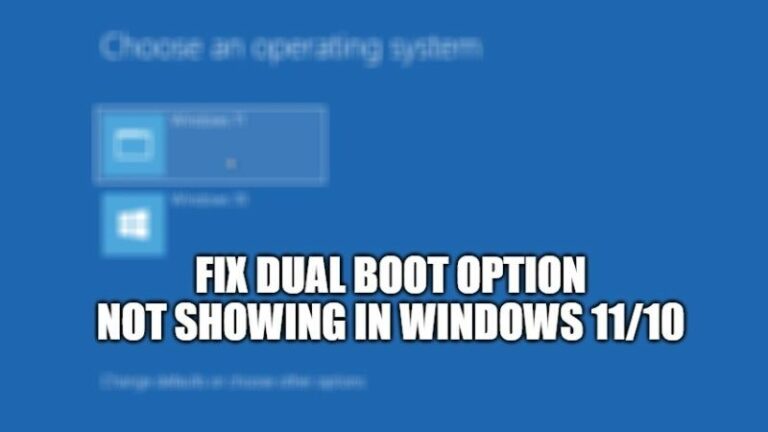 how to fix dual boot option not showing in windows 11 10