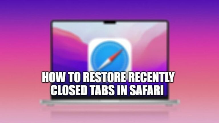 how to restore recently closed tabs in safari on macos monterey