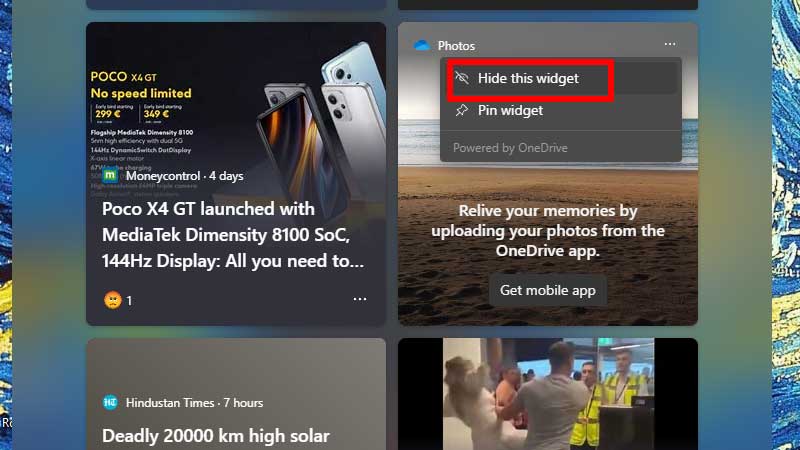 removing widget from widgets app