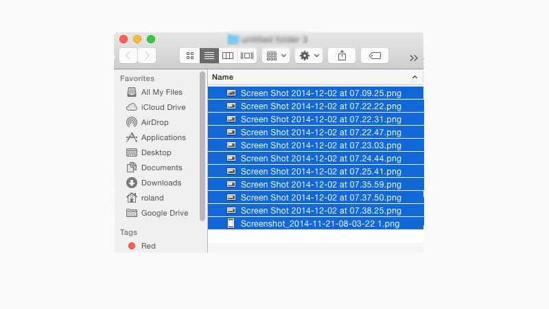 selected files on macos monterey