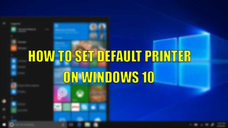 set default printer win 10