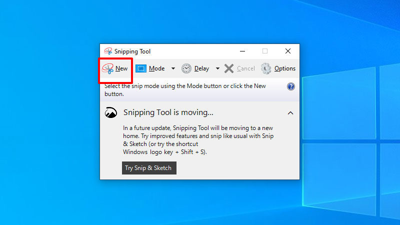 step screenshot snipping tool