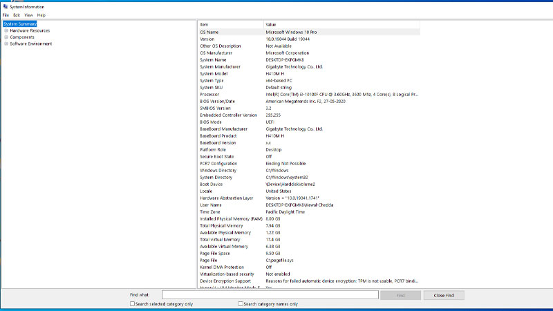 system information app
