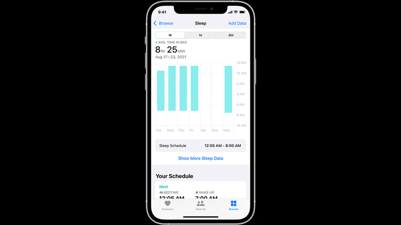 turning off sleep mode through health app