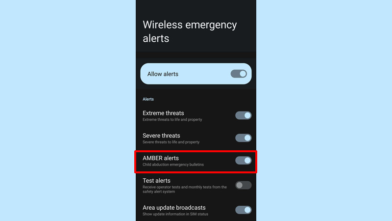 amber alerts in android