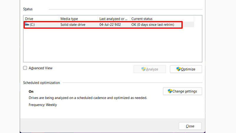 defragment and optimize drives utility