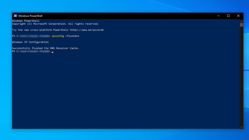 flushing dns windows powershell