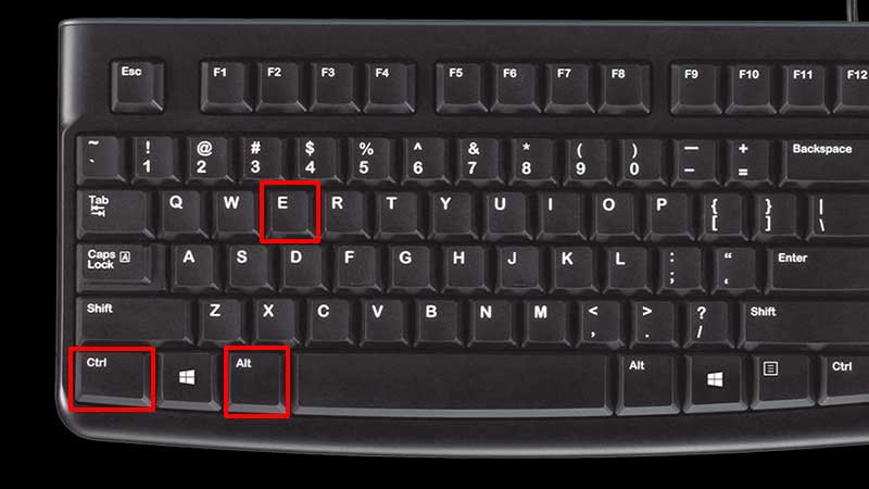 keyboard shortcut euro sign