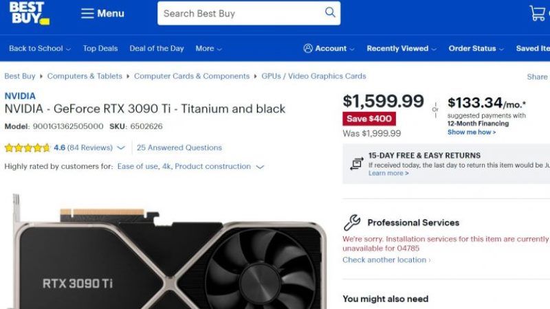 nvidia geforce rtx 3090 ti founders edition price drops to $1599