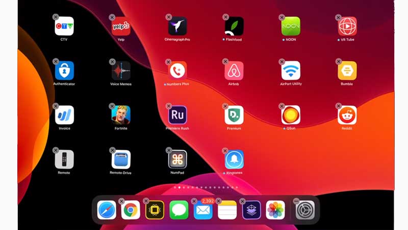 uninstall apps home screen ipad