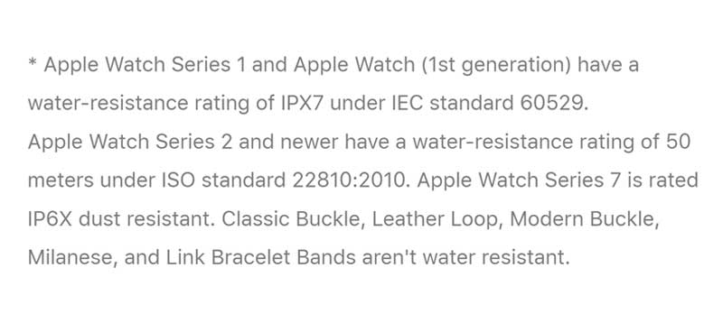 Apple Watch Water Proof Doc