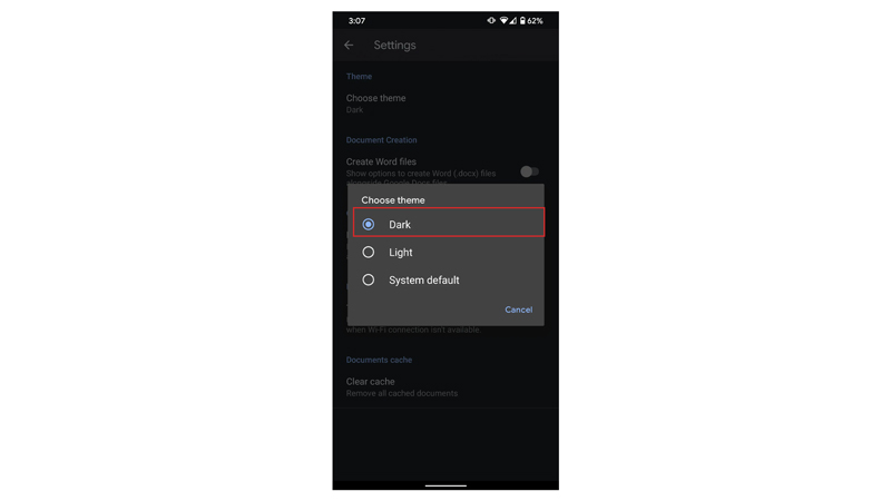 Turn on Dark Mode on Google Docs on Android or iOS