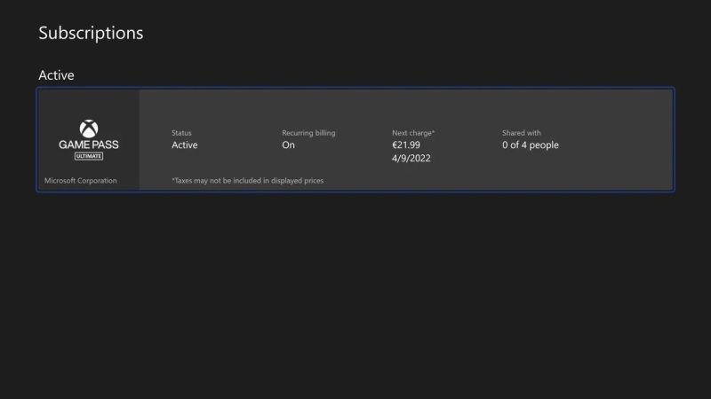 xbox game pass ultimate membership sharing launch