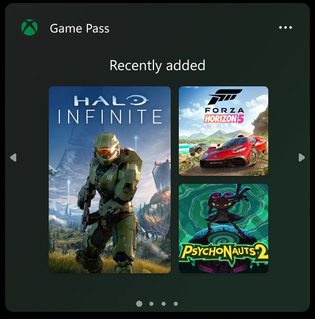 xbox game pass widget