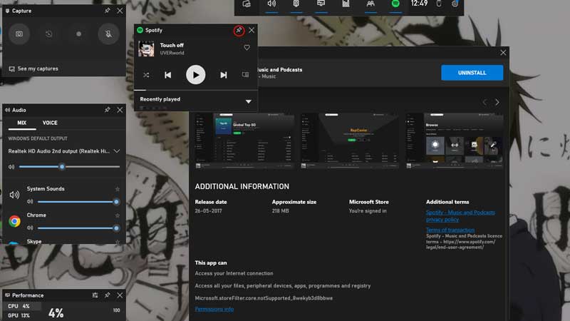 Pin Widget Get Mini Spotify Player On Windows 10