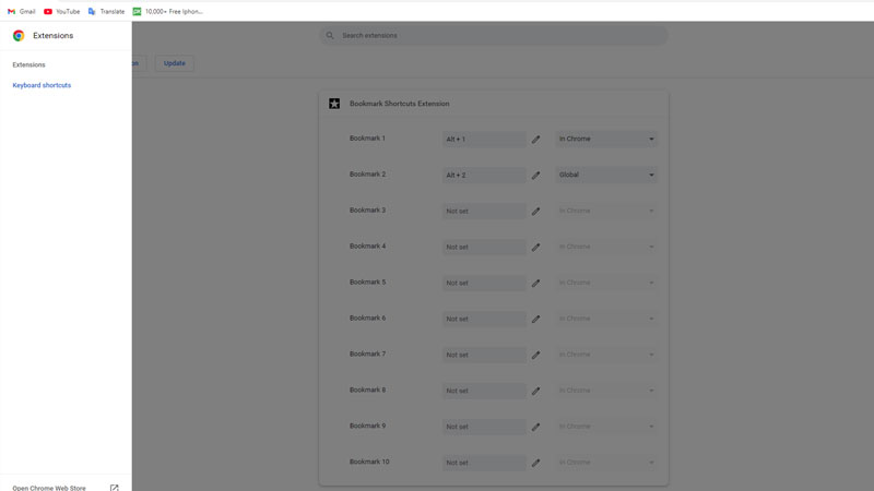 Shortcut Keys Chrome Bookmark In Windows 10