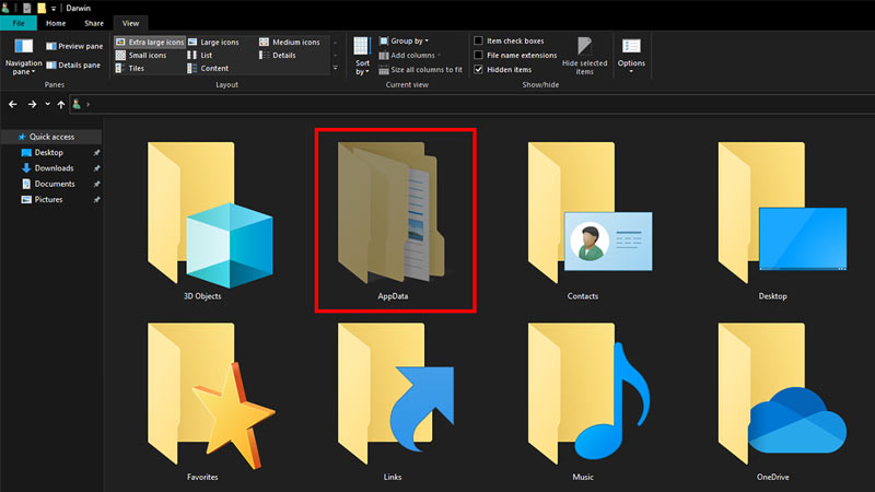 appdata folder windows 10