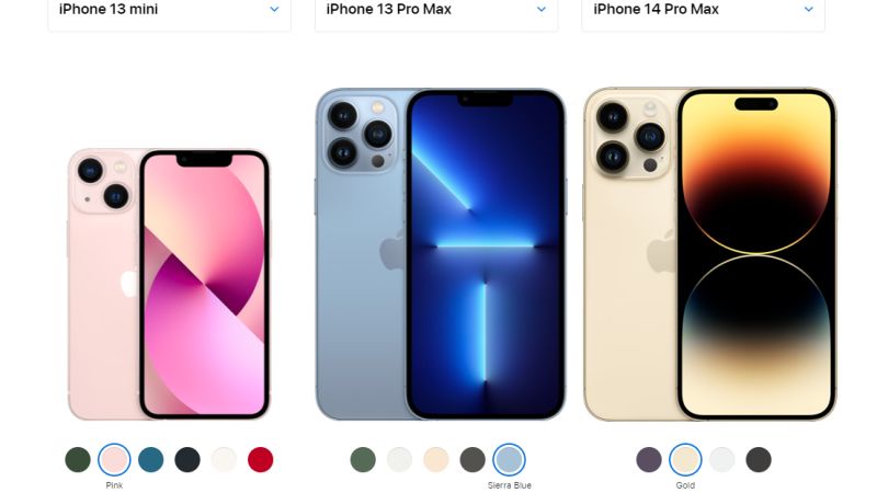 comparison of iphone 13 vs iphone 14
