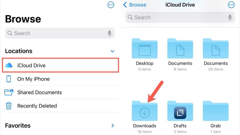 find downloaded files on iphone or ipad