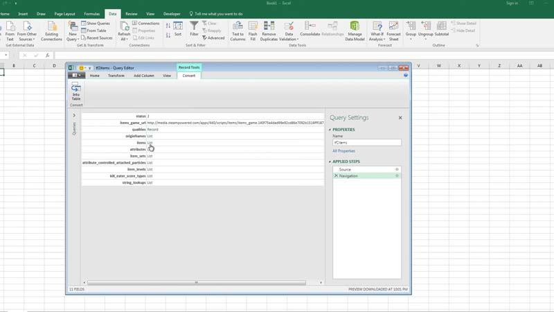 how to transfer json to excel