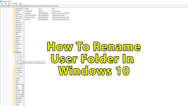 rename user folder in windows 10