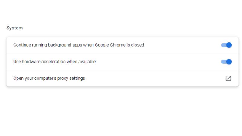 turn on or off hardware accerelation in google chrome