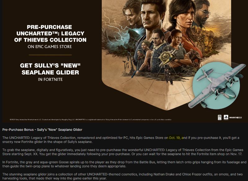 uncharted legacy of thieves collection release date for pc leaked